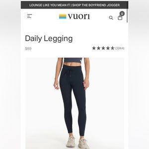 VUORI DAILY LEGGING- BLACK